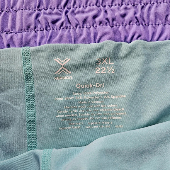 Xersion Adriatic Aqua 22½ Quick-Dri Plus Running Shorts Size Women's 3XL NEW - Picture 8 of 8